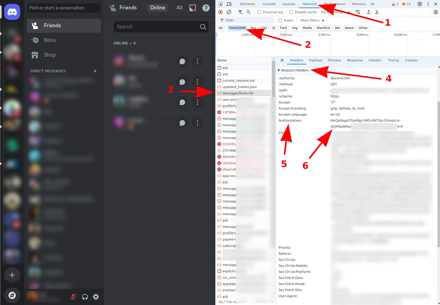 Getting Token via Network Tab